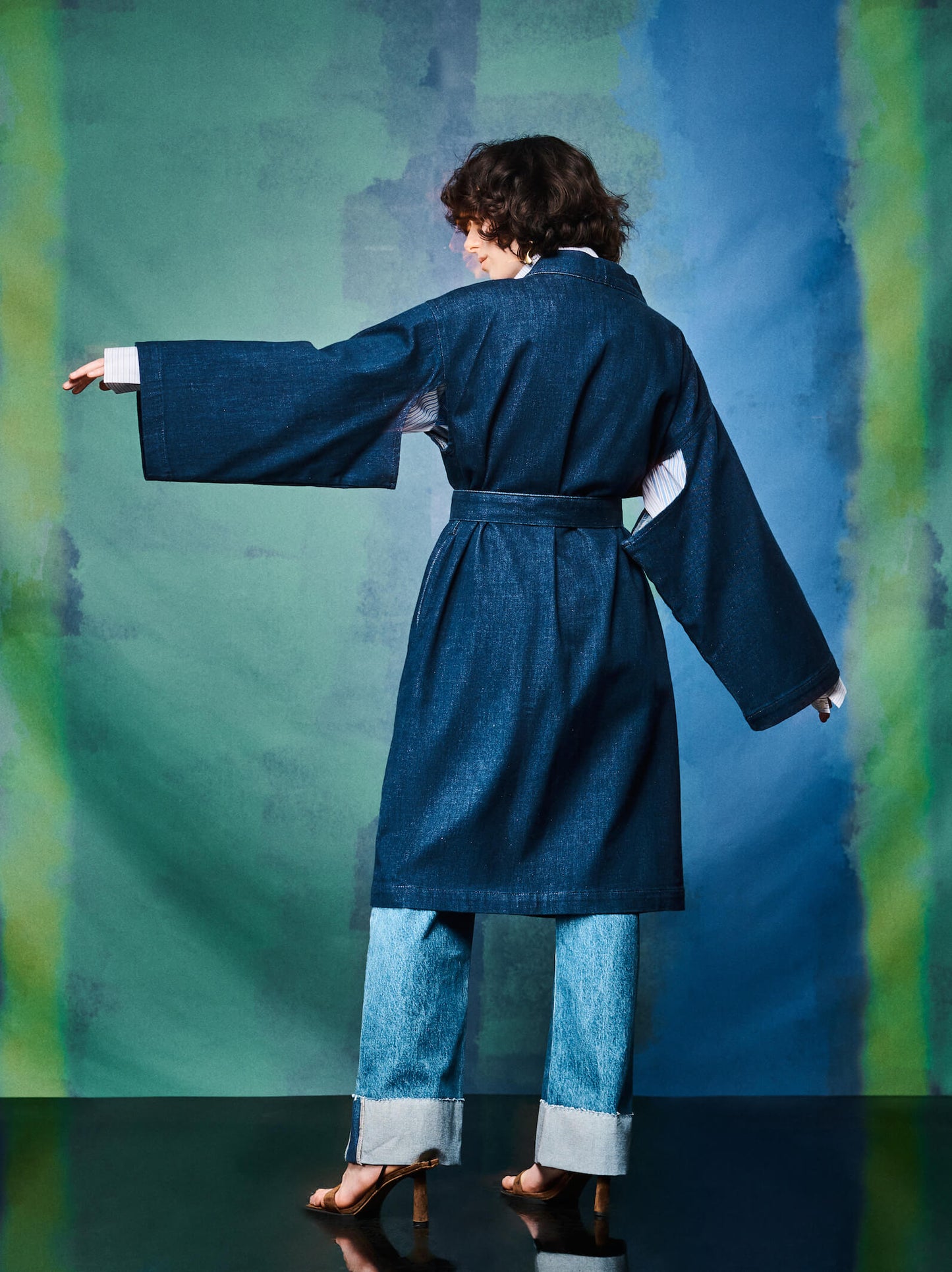 Kimono Sleeve Duster Dress