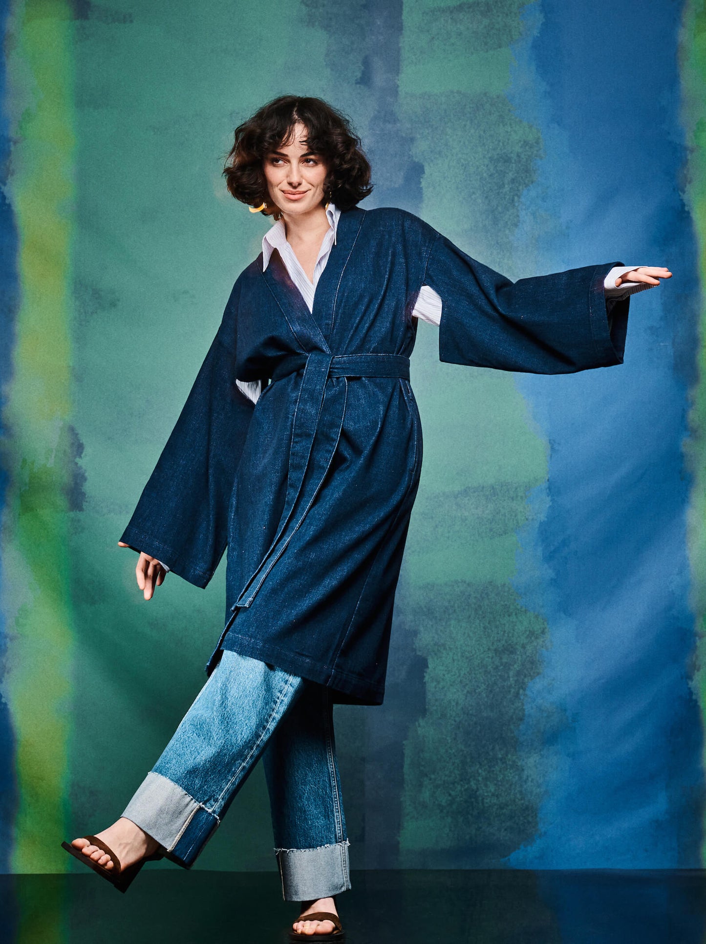 Kimono Sleeve Duster Dress
