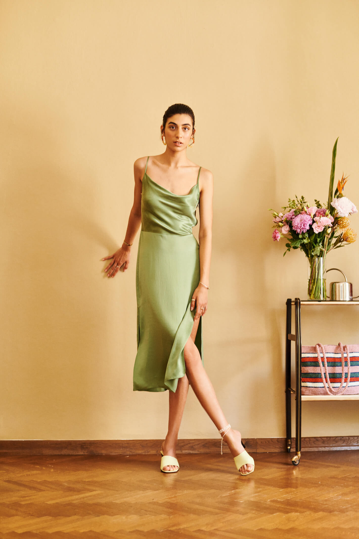 Midi Cowl Neck Dress