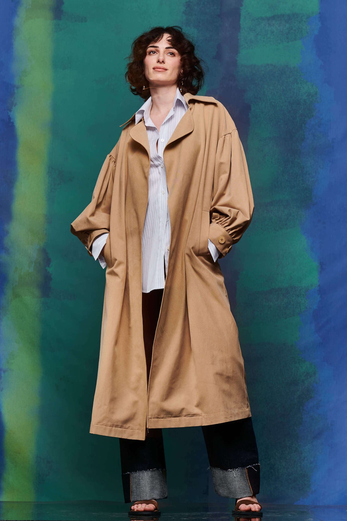 Puff Sleeve Maxi Trenchcoat