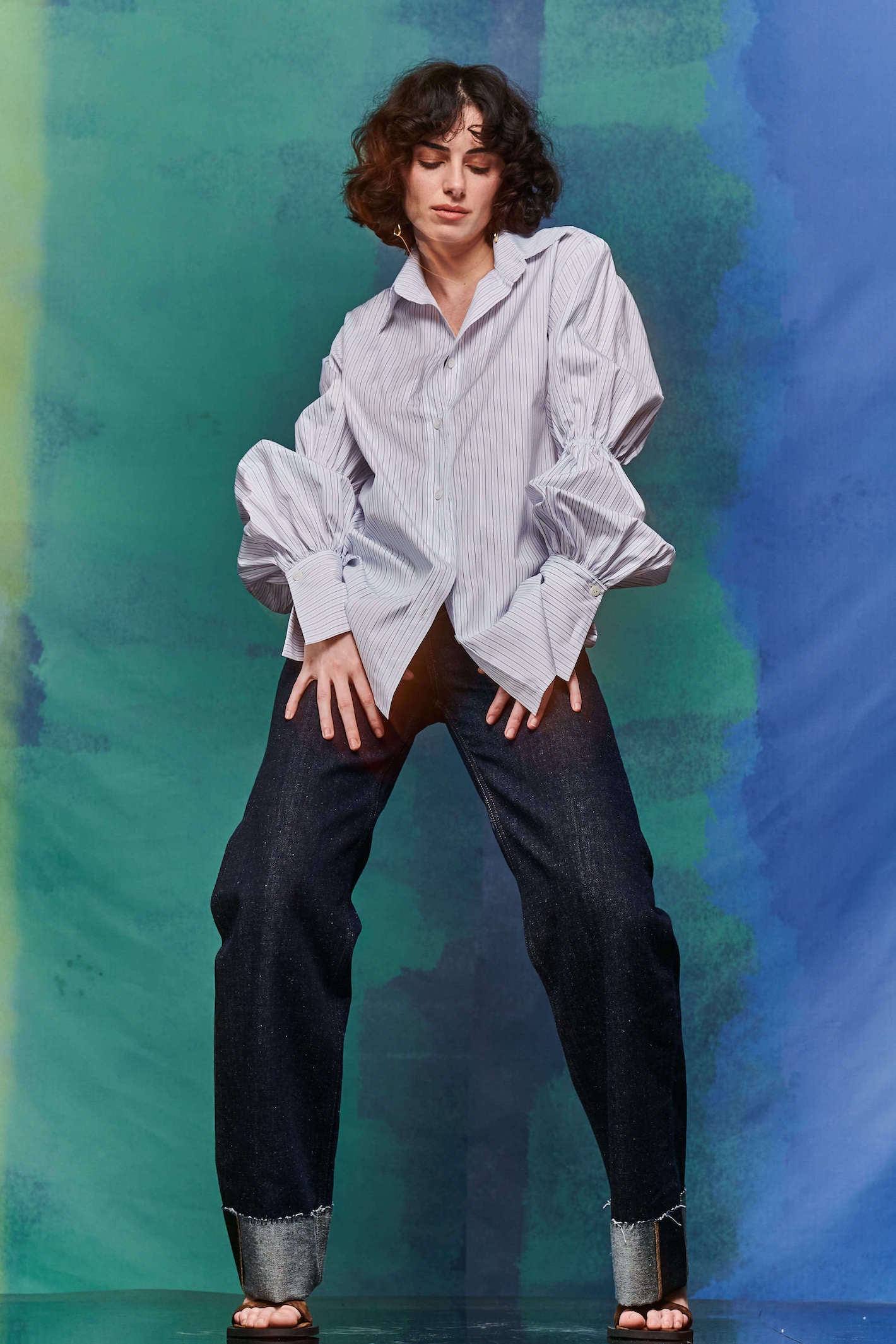 Wideleg Turn Up Jeans